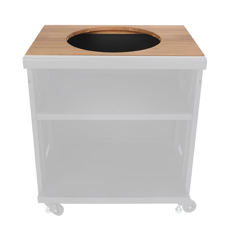 GRLLR GR-24-CON-KAU-WW modul s plinskim kuhalom i drvenom radnom pločom, prikazan kao elegantan dodatak vanjskoj kuhinji.