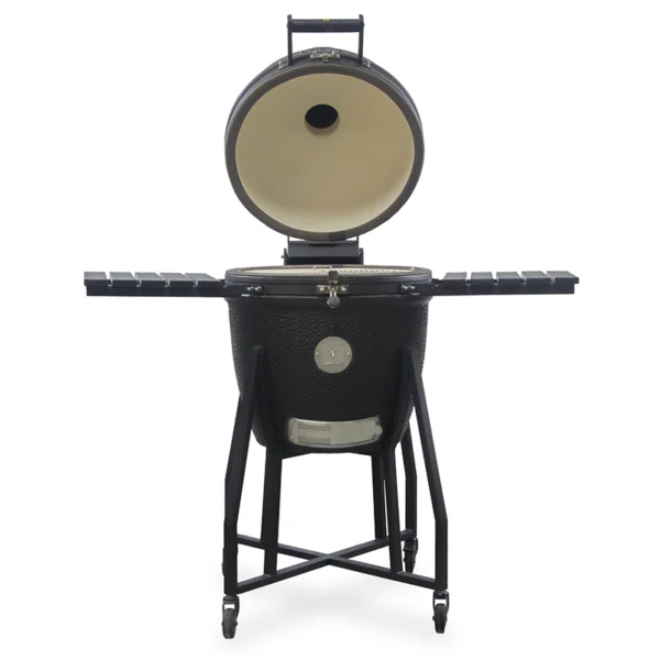 GRLLR Ember 22-inch kamado roštilj prikazan u detaljnom kadru, naglašavajući robustan dizajn i kvalitetu izrade za roštiljanje.